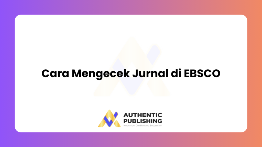 Cara Mengecek Jurnal di EBSCO