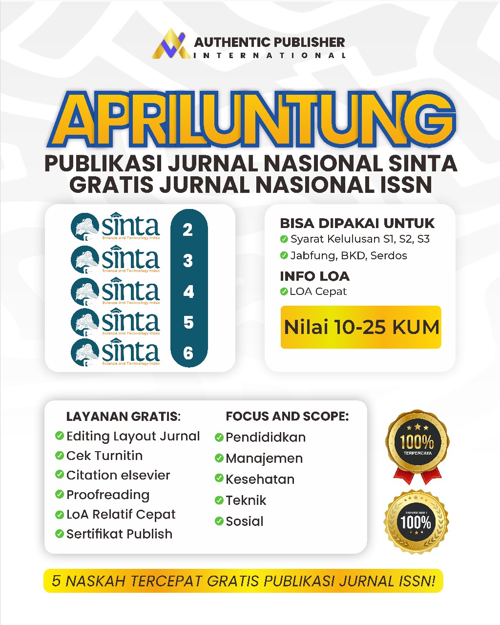 Penawaran Eksklusif Jurnal Sinta 3 yang Siap Terbit